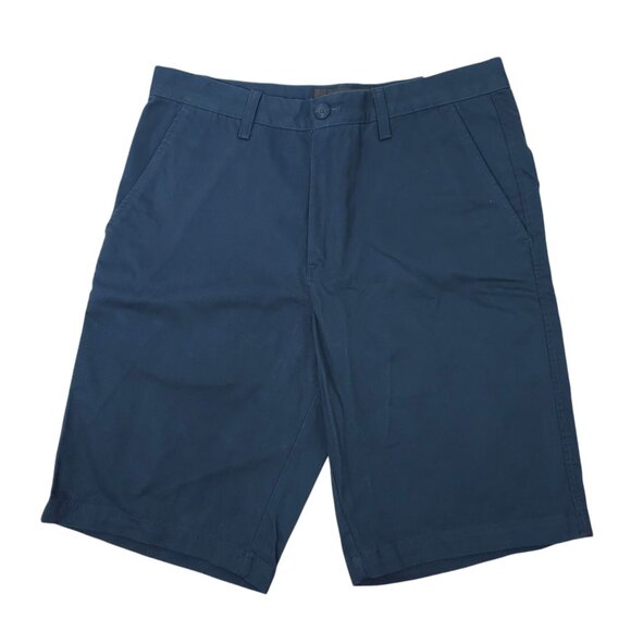 Eddie Bauer Classic Freeland Chino Shorts Mens 32 Flat Front Blue Cotton NEW - Picture 1 of 14